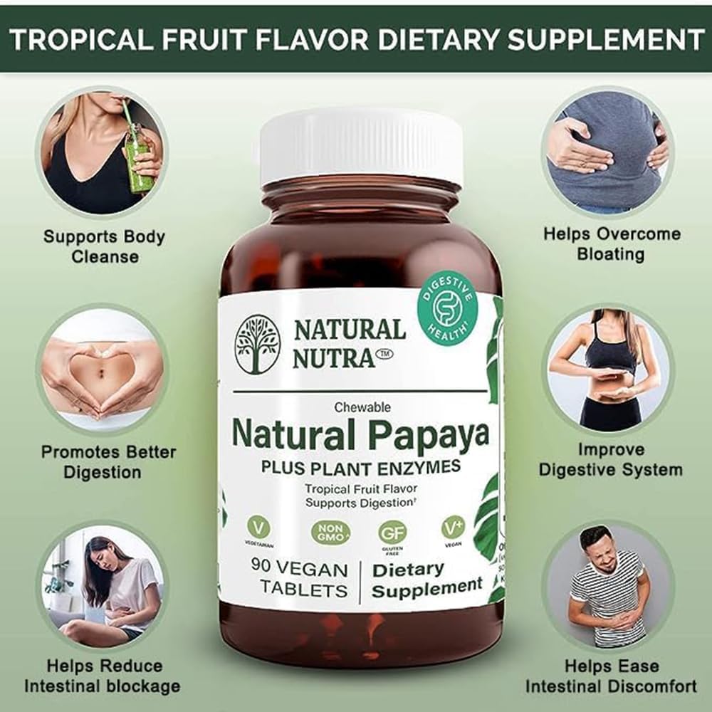 digestive-health-support-natural-papaya-chewable-enzymes-for-body-cleanse---reduces-bloating-eases-discomfort---90-vegan-tablets-3