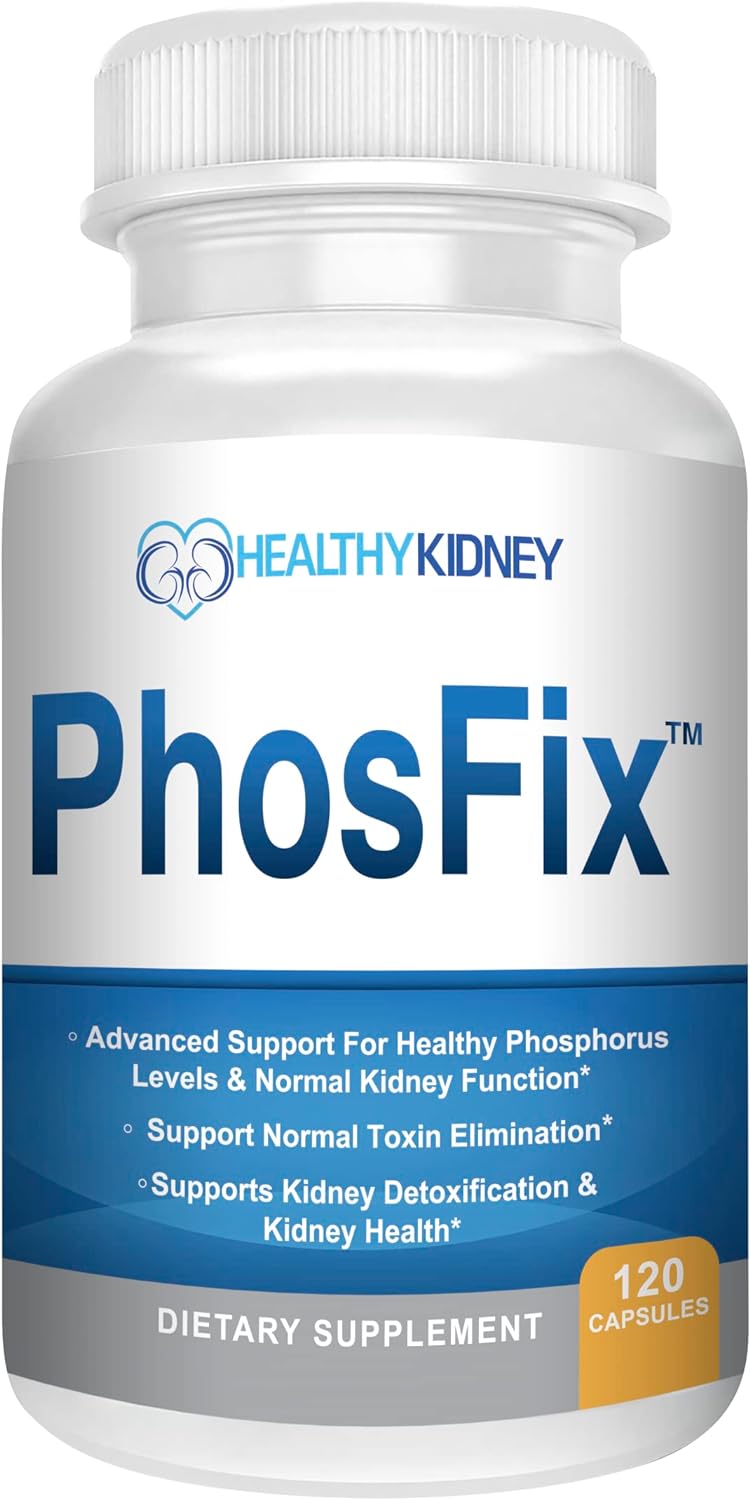 PhosFix Kidney Restore Supplement - 120 Pills with Chitosan for Healthy Phosphorus Levels & Kidney Health - Renal Support for Optimal Wellness - Espot.com.au