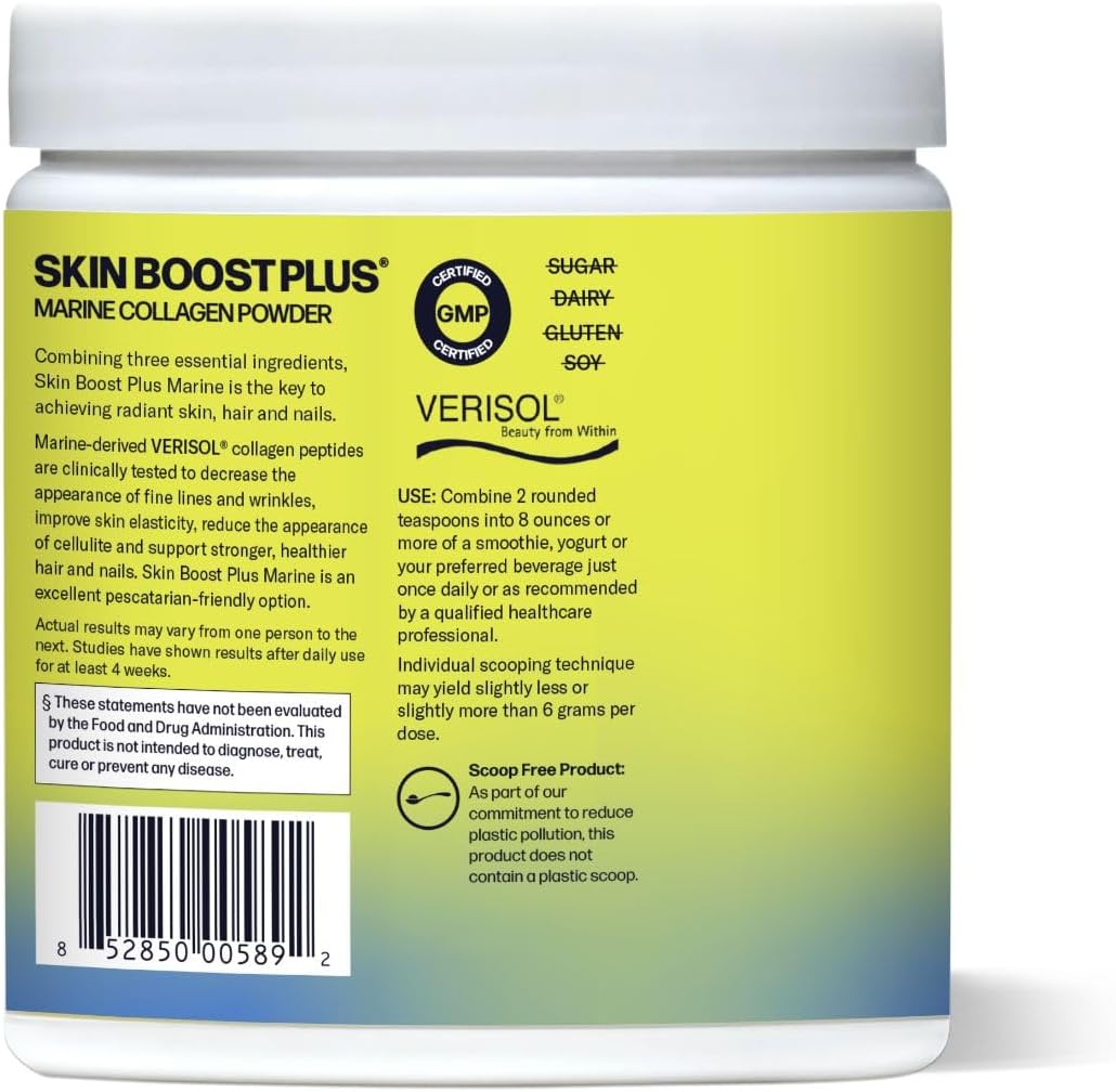 Marine Collagen Powder Supplement with VERISOL, Vitamin C & Hyaluronic Acid - Skin Boost Plus (30 Servings) - Espot.com.au
