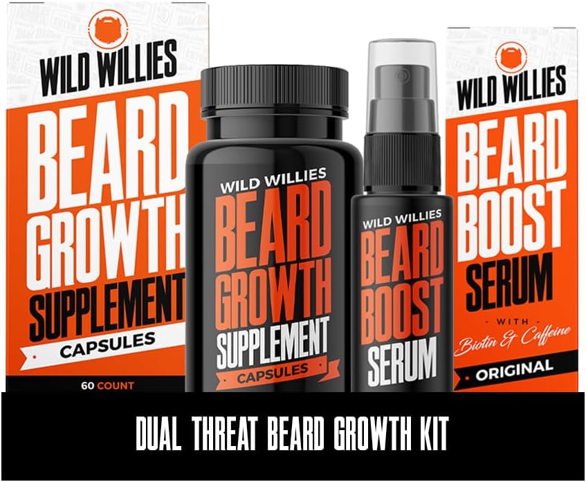 wild-willies-beard-boost-serum-and-growth-supplement-kit---unscented-31-day-supply-made-in-usa---1-fl-oz---enhance-beard-thickness-and-fullness-1