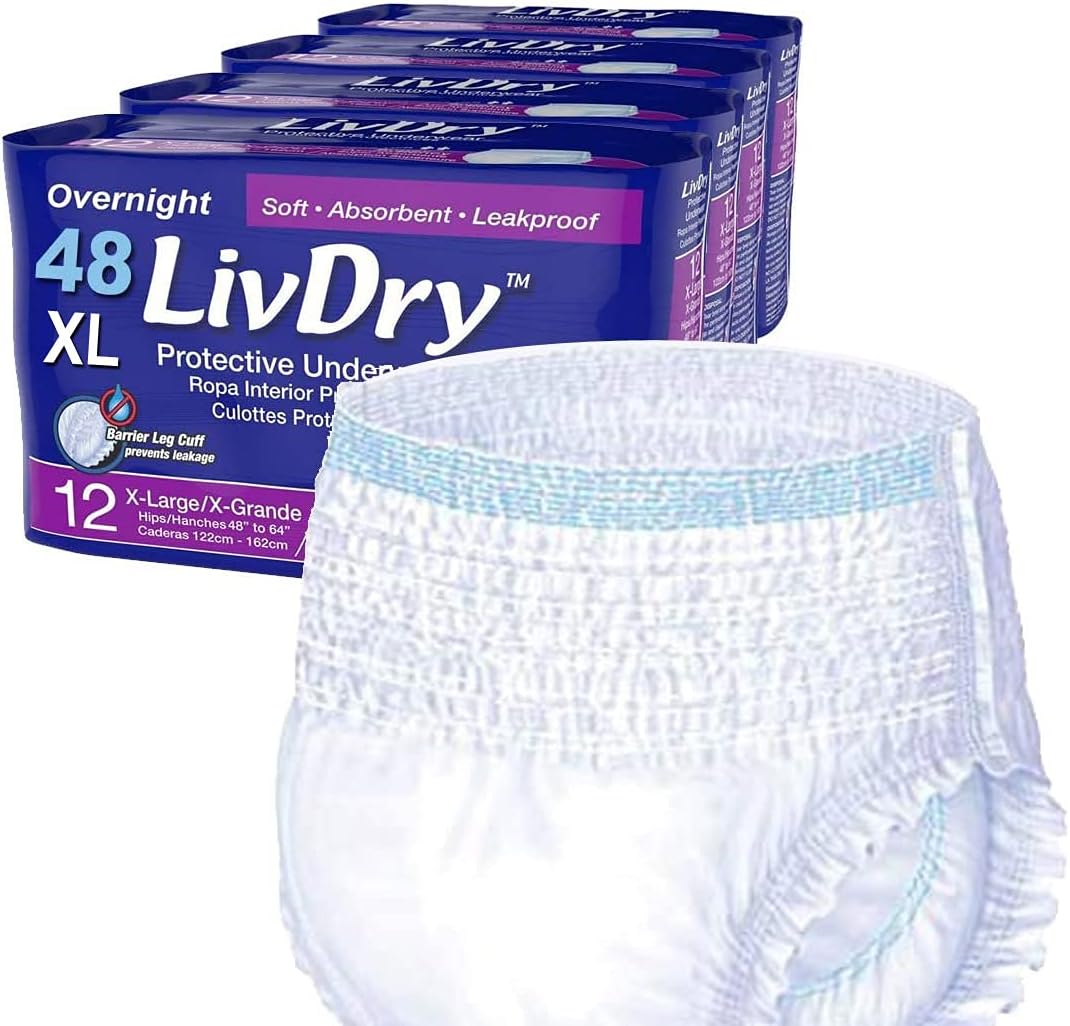 livdry-adult-incontinence-underwear-xl-extra-absorbency-overnight-comfort-bundle---case-of-80---unisex-pull-up-diapers-for-men-and-women-3