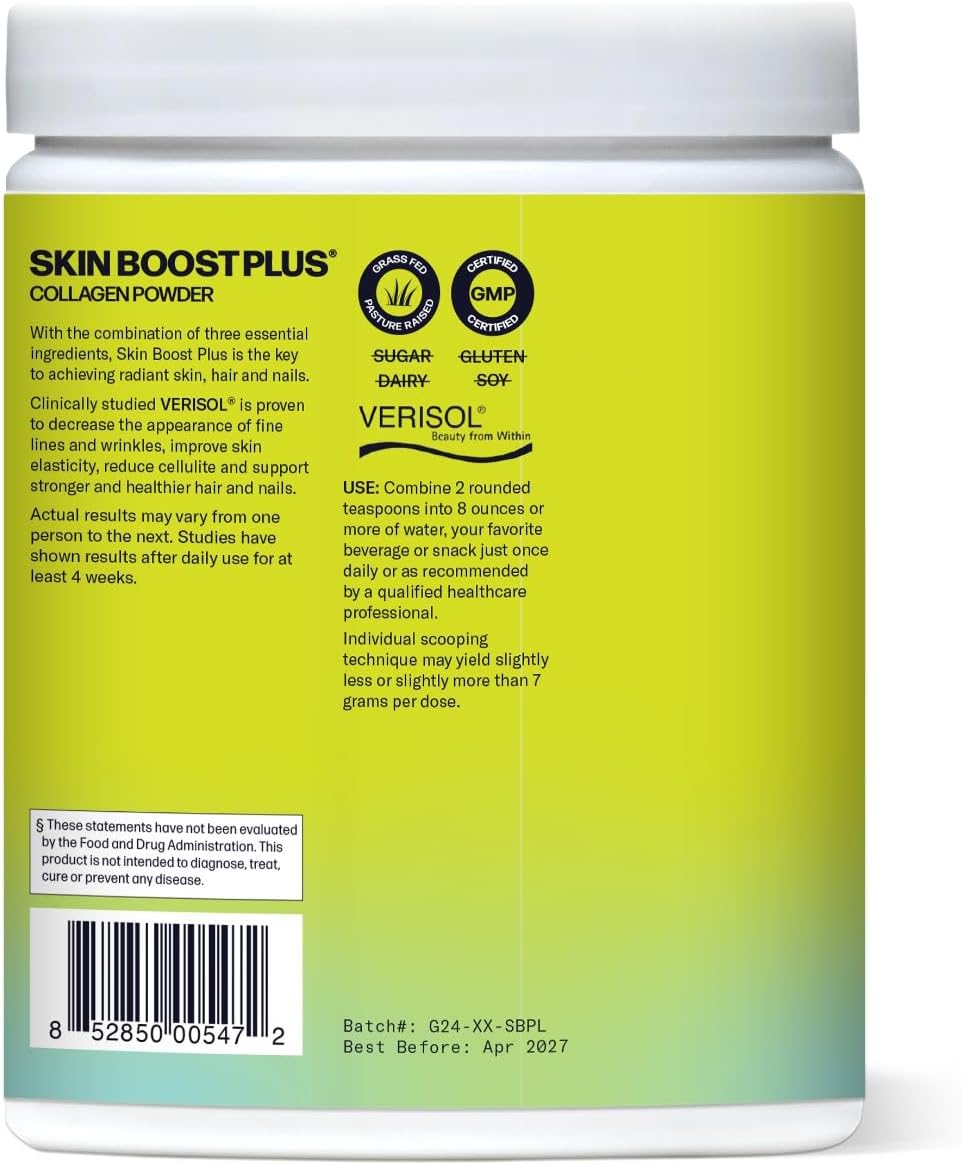 Skin Boost Plus Orange Collagen Powder with VERISOL Bioactive Peptides & Vitamin C - 50 Servings - Espot.com.au