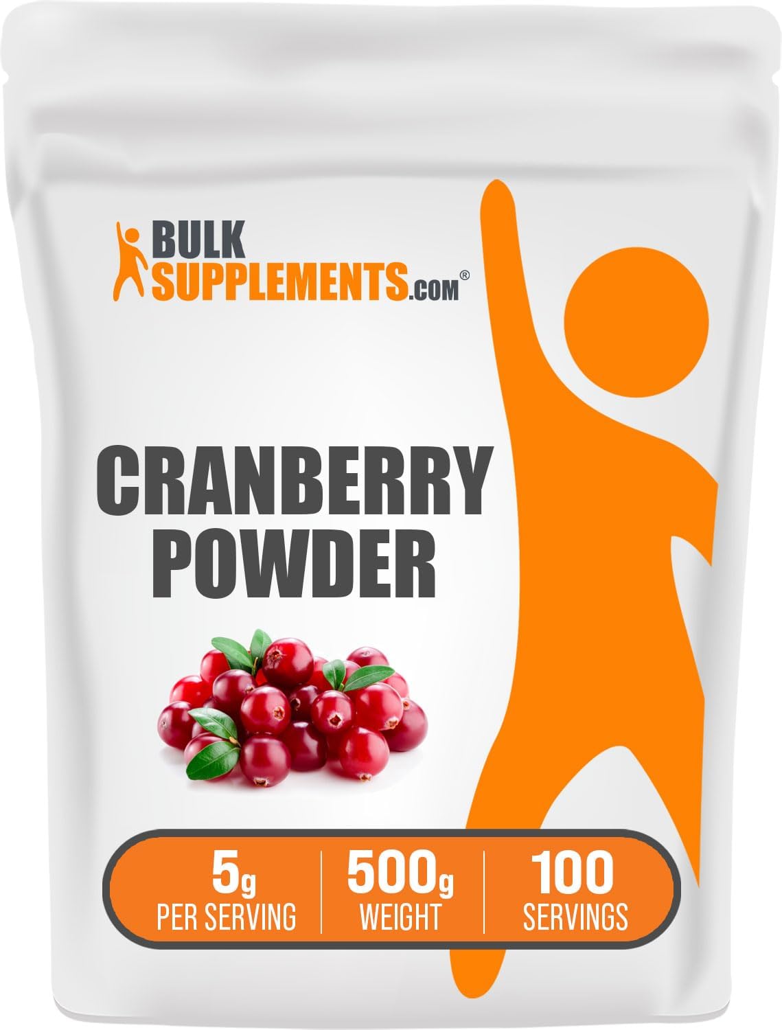 BulkSupplements.com Cranberry Powder - Unsweetened Dried Cranberry Supplements for Men & Women - Gluten & Sugar Free - 500g (1.1 lbs) - 5g per Serving - Pack of 1 - Espot.com.au
