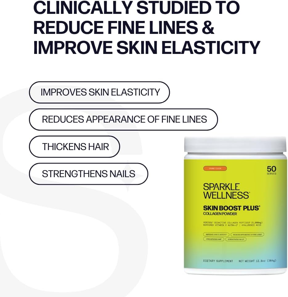 Skin Boost Plus Orange Collagen Powder with VERISOL Bioactive Peptides & Vitamin C - 50 Servings - Espot.com.au