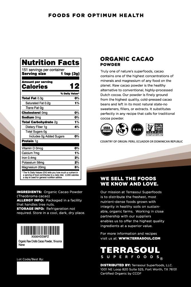 organic-raw-cacao-powder---16-oz---ideal-for-baking-smoothies-hot-cocoa---terrasoul-superfoods-2