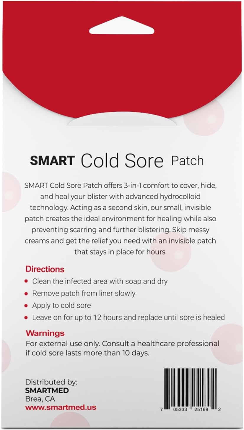 smartmed-cold-sore-treatment-patch---prevent-breakouts-soothe-itching-burning---discrete-invisible-adhesive---24-patches-2