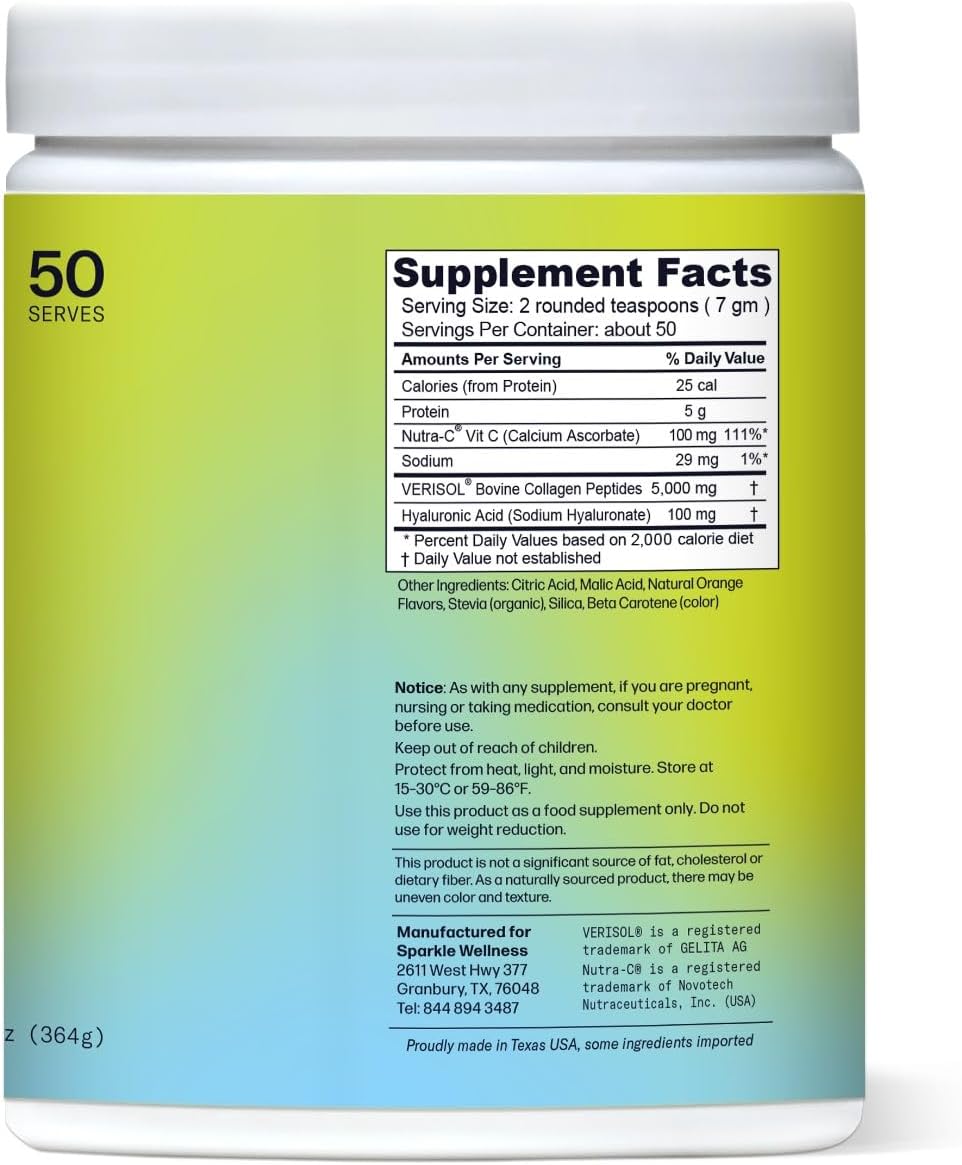 Skin Boost Plus Orange Collagen Powder with VERISOL Bioactive Peptides & Vitamin C - 50 Servings - Espot.com.au