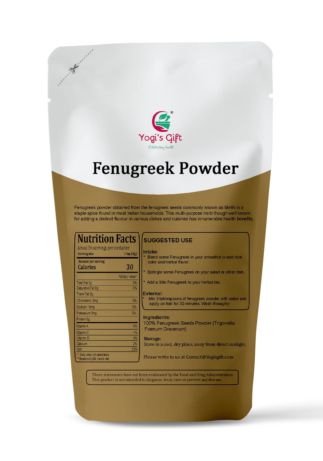 fenugreek-powder-8oz---non-gmo-trigonella-foenum-graecum-for-cooking-hair-growth-skin-nourishment---yogis-gift-2