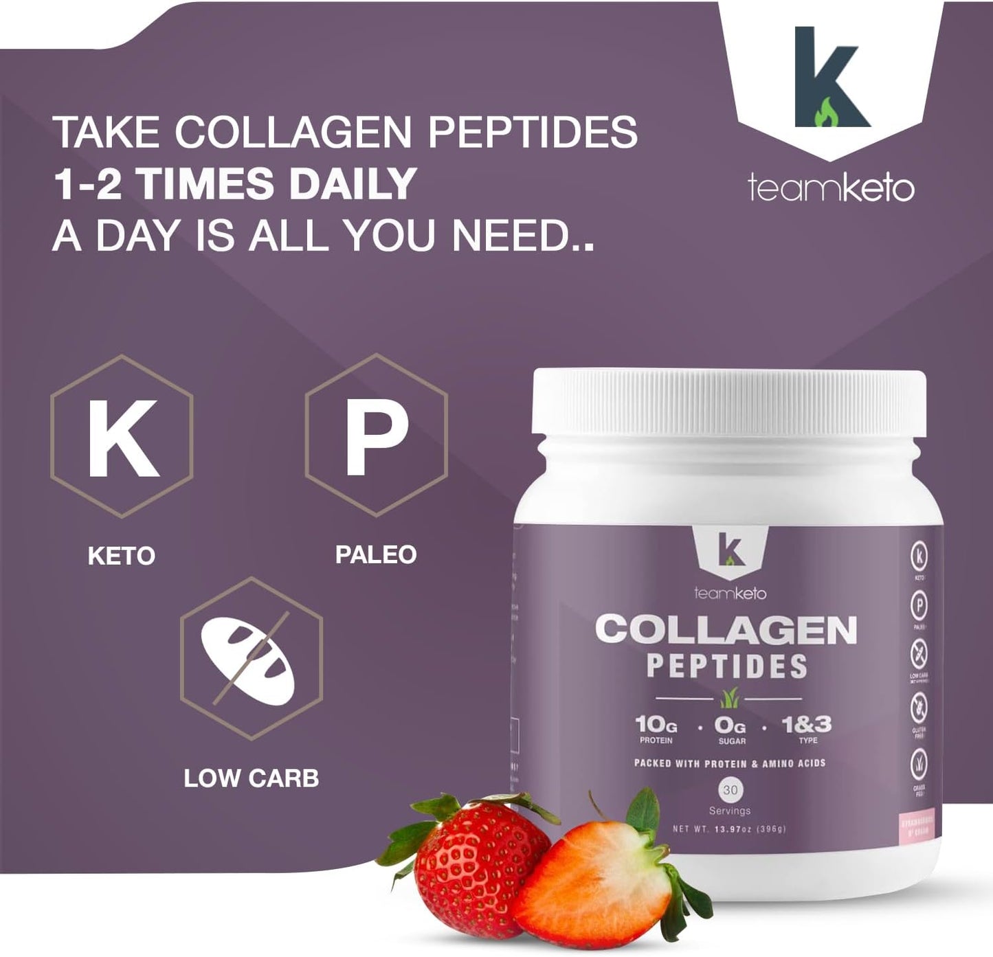 grass-fed-collagen-peptides-powder-for-hair-skin-nails-joints---type-1-3-supplement---strawberries-ncream-flavor---397g---30-servings---teamketo-5