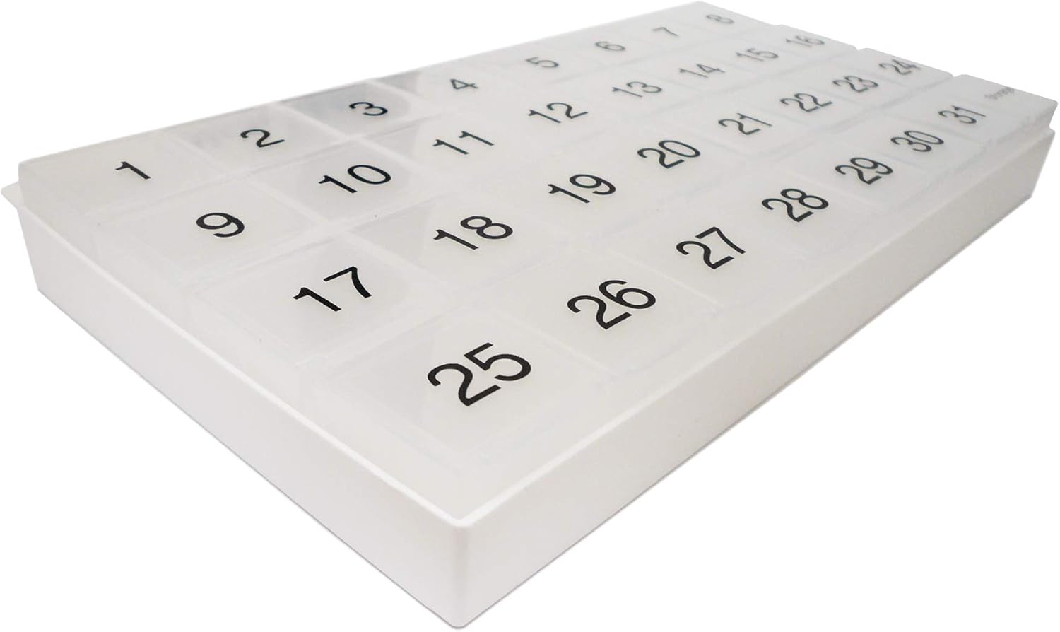 promed-supplies-monthly-pill-organizer-with-31-compartments---1-per-day---includes-tray-and-8-removable-compartments---white-color-5