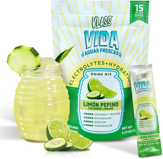 klass-vida-hydration-sugar-free-powder-packets-cucumber-limeade-electrolyte-drink-mix-15-sticks-low-calorie-natural-colors-flavors-1