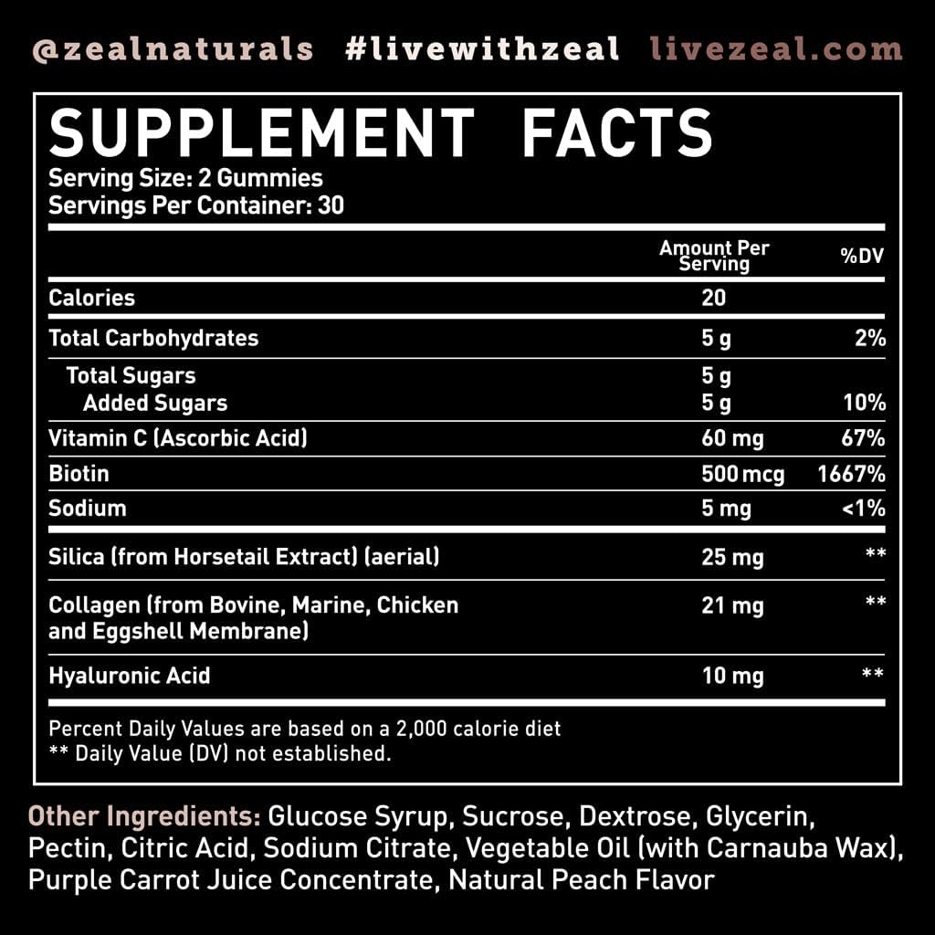 zeal-naturals-multi-collagen-gummies-with-vitamin-c-biotin-and-hyaluronic-acid---supports-hair-skin-nails---non-gmo-gluten-free-peach-flavor---60-gummies-4