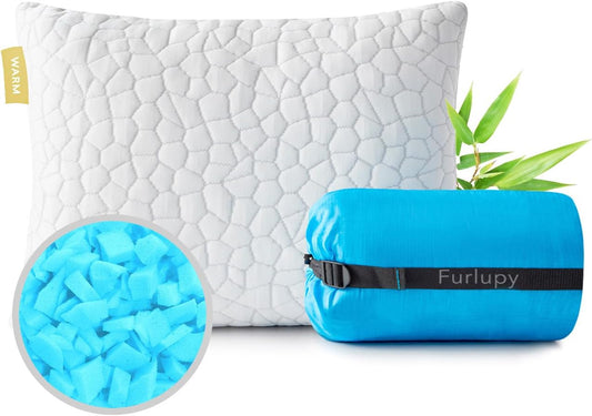 adjustable-shredded-gel-memory-foam-pillow-for-travel-camping---portable-small-pillow-for-office-nap-car-airplane---contoured-support-for-backpacking-adventures-1