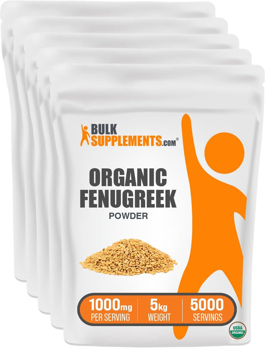 organic-fenugreek-powder-5kg-11-lbs---gluten-free-supplement-1000mg-per-serving---pack-of-5---pure-fenugreek-seeds-powder-by-bulksupplements-1