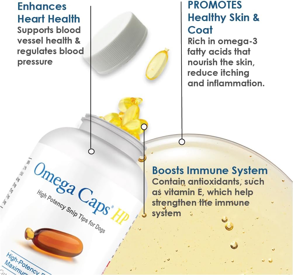 omega-caps-high-potency-snip-tips-for-medium-to-large-breeds---vet-formulated-soft-gel-capsules-with-omega-3-for-healthy-skin-coat-joint-support-and-immune-system---250-ct-2