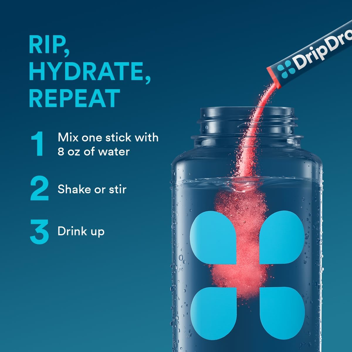 dripdrop-hydration-juicy-variety-pack-electrolyte-drink-mix-powder-packets-192-sticks---grape-fruit-punch-strawberry-lemonade-cherry---non-gmo-gluten-free-vegan-7