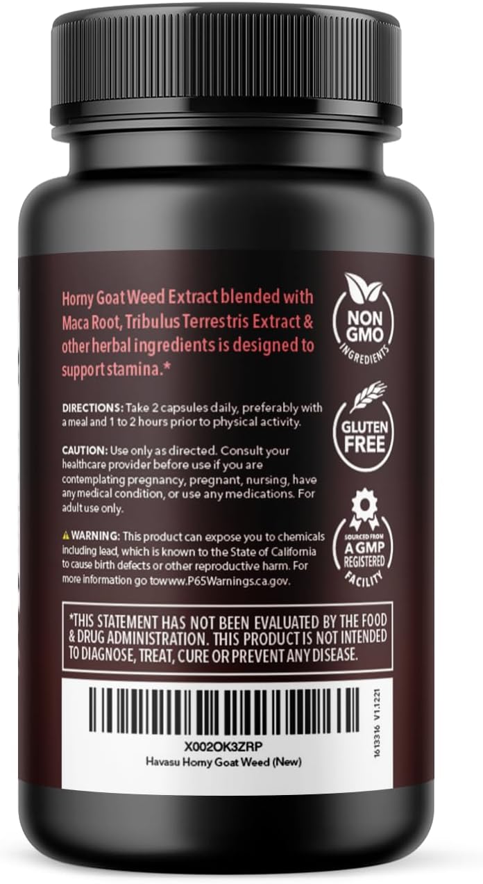 Extra Strength Horny Goat Weed Capsules for Men & Women - Energy & Performance Support with Tongkat Ali, Muira Puama, Saw Palmetto - 10 Count - Espot.com.au