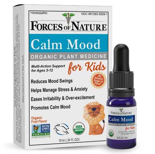 Organic Homeopathic Calm Mood Formula for Kids - 0.34 Fl Oz - Multi-Action Support for Mood Swings, Irritability, Stress, and Worry - Non-Drowsy - Espot.com.au