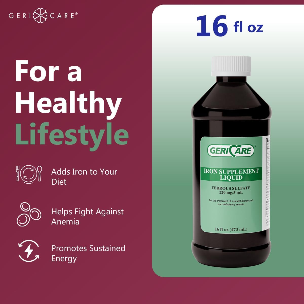 high-potency-gericare-liquid-iron-supplement-for-adults---220mg-iron-per-5ml-dose---anemia-iron-deficiency-support---pack-of-1-4