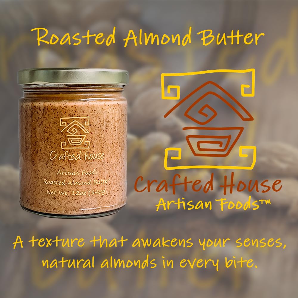 crafted-house-organic-chunky-almond-butter---12-oz-340g---non-gmo-gluten-free-keto-paleo-vegan---made-with-pure-cane-sugar---natural-almond-butter-7