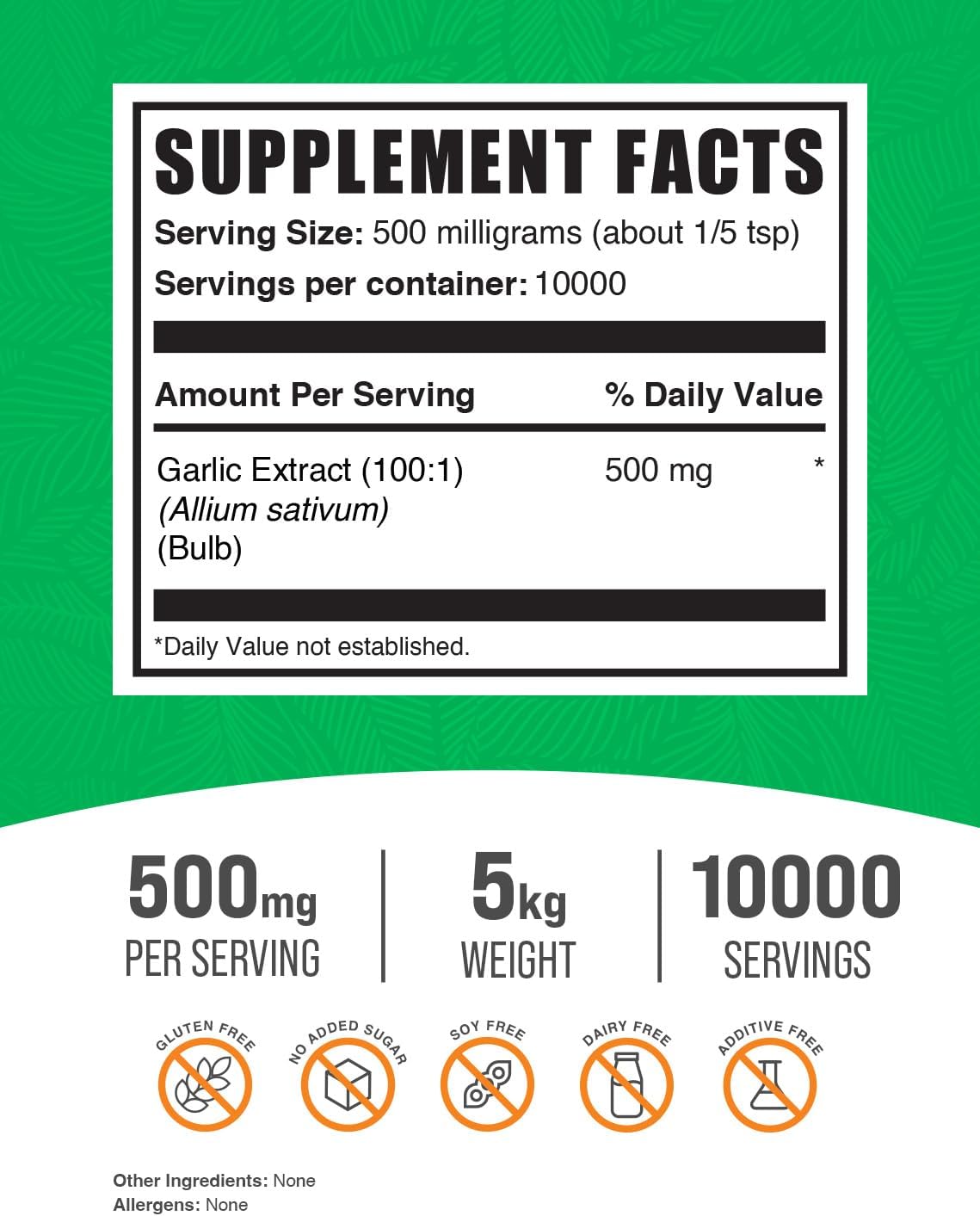 5kg Garlic Extract Powder - Antioxidant Supplement for Blood Circulation - Pure Garlic Extract Supplement - Large Quantity Garlic Supplements - Espot.com.au