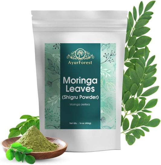 16-oz-ayurforest-moringa-oleifera-leaf-powder-for-drinks-and-smoothies---shigru-supplement-for-health-and-wellness-1