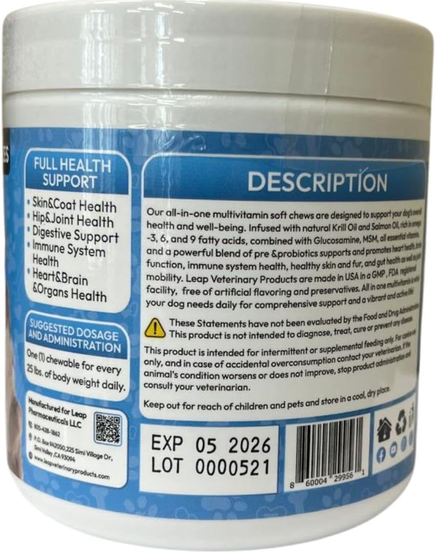 all-in-one-multivitamin-soft-chews-for-dogs-with-krill-oil-omega-3-6-9-acids-prebiotics-probiotics-essential-vitamins---supports-hip-joints-skin-coat-digestive-health-immune-system---90-chews-3