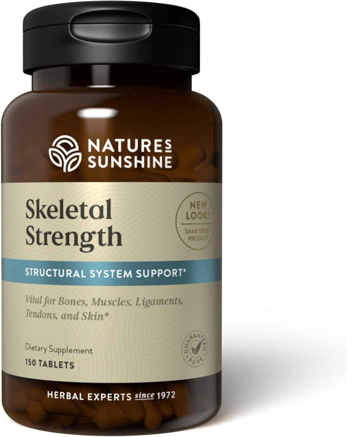 Natural Bone Health Supplement with Calcium, Magnesium, and Vitamins for Men and Women - Nature's Sunshine Skeletal Strength, 150 Tablets