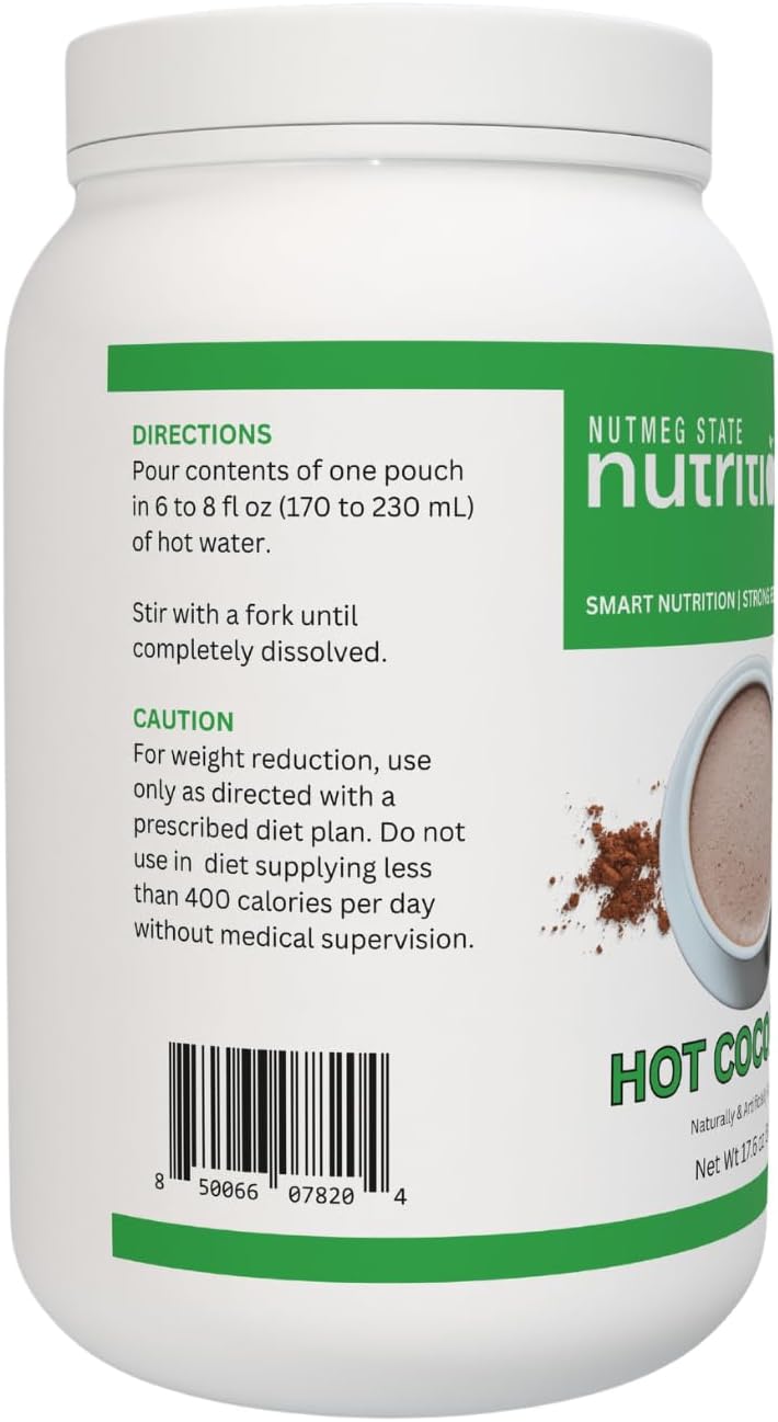 High Protein Hot Cocoa Mix - Nutmeg State Nutrition, Low Calorie Chocolate Protein Drink - 15g Protein, 80 Calories, 3g Sugar - 21 Servings, 17.6 oz - Espot.com.au