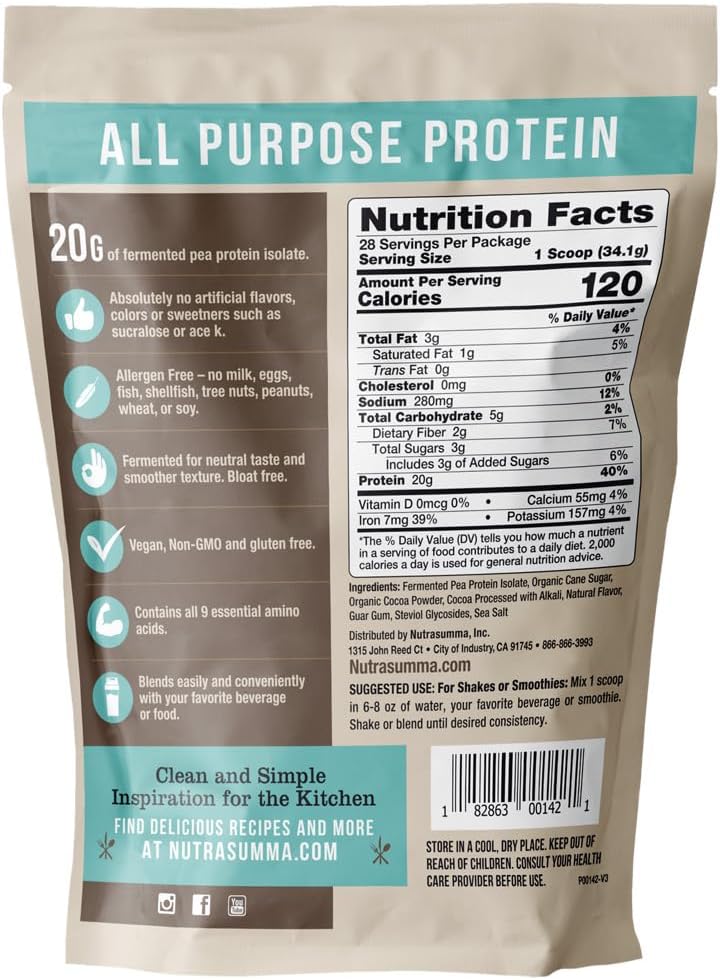 nutrasumma-chocolate-vegan-pea-protein-powder---211-lb-plant-based-non-gmo-gluten-soy-free-no-artificial-sweeteners-2