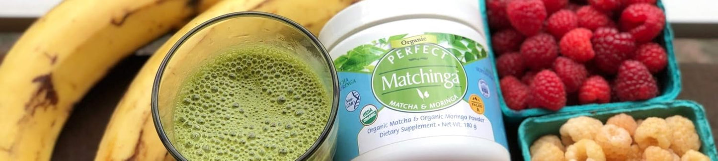 Organic Matcha & Moringa Powder - 180g Green Superfood Supplement for Energy Boost - Perfect Match - All-Natural Formula - Espot.com.au
