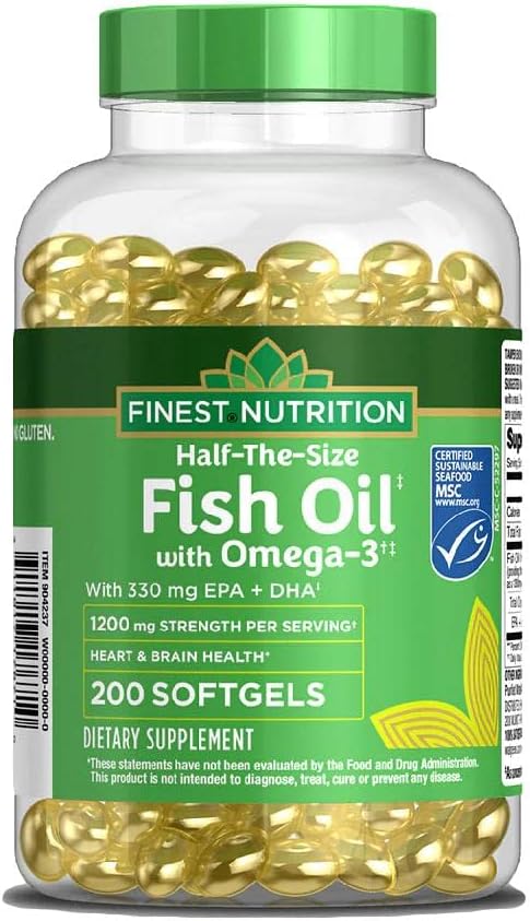 premium-600-mg-fish-oil-softgels-200-count---half-size-nutrition-supplement-for-heart-health-and-omega-3-support-1