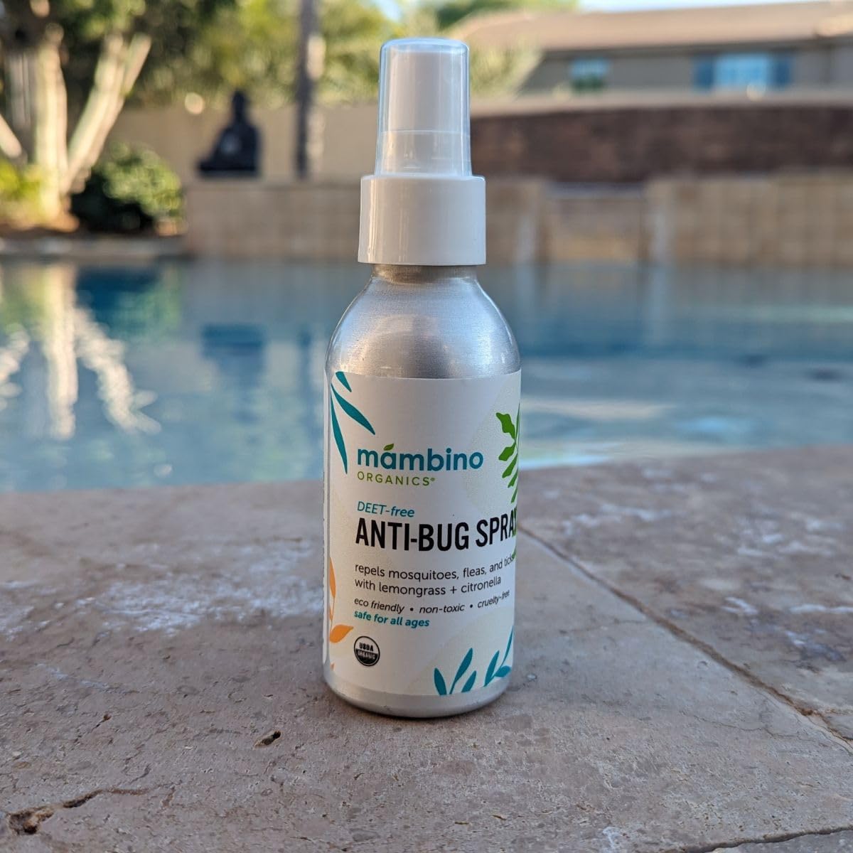 DEET-Free Organic Bug Spray Travel Size with Essential Oils for Babies, Kids, Adults - Bug Repellent for Camping - Mambino Organics 2.7 Oz - Espot.com.au