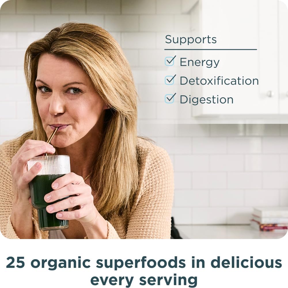 Organic SuperGreens Powder with Probiotics & Multivitamin Greens - Real Fruits, Vegetables & Herbs - Digestive & Energy Support - 12 Servings, 3.6oz - Espot.com.au