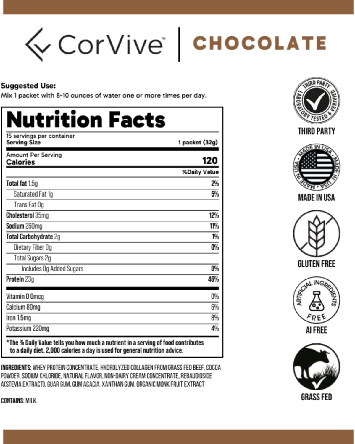 corvive-chocolate-protein-collagen-powder-sachets---23g-grass-fed-whey-collagen-37g-bcaas---muscle-joint-support-gluten-soy-free-no-artificial-ingredients-4