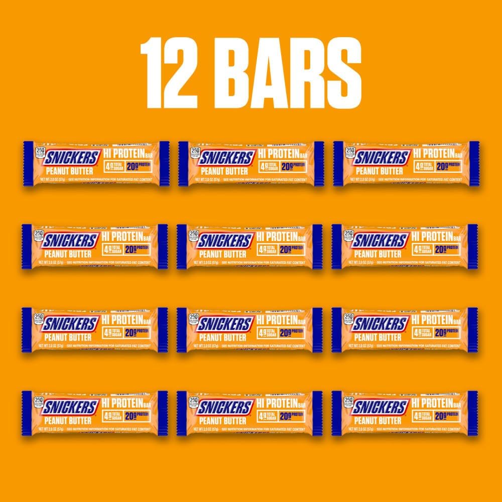 High Protein SNICKERS Peanut Butter & Caramel Bar - Pack of 12, 2.0 oz Bars - Espot.com.au