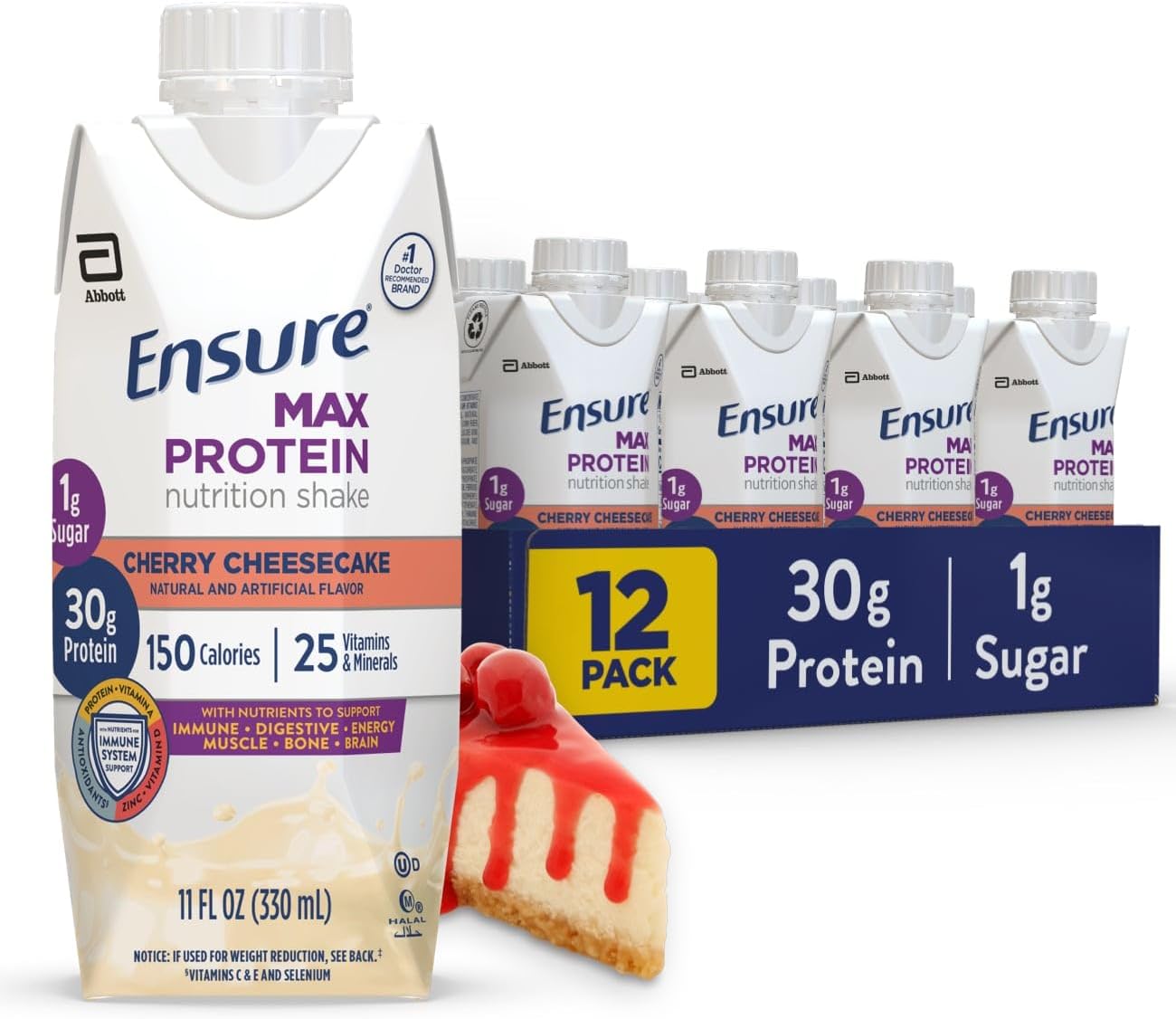 high-protein-cherry-cheesecake-shake---30g-protein-1g-sugar-11-fl-oz---pack-of-12---max-nutrition-shake-1