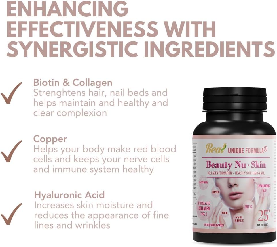 Beauty Skin 25+ Supplement with Hydrolyzed Collagen, Hyaluronic Acid, and Vitamins for Healthy Skin, Hair, and Nails - Espot.com.au
