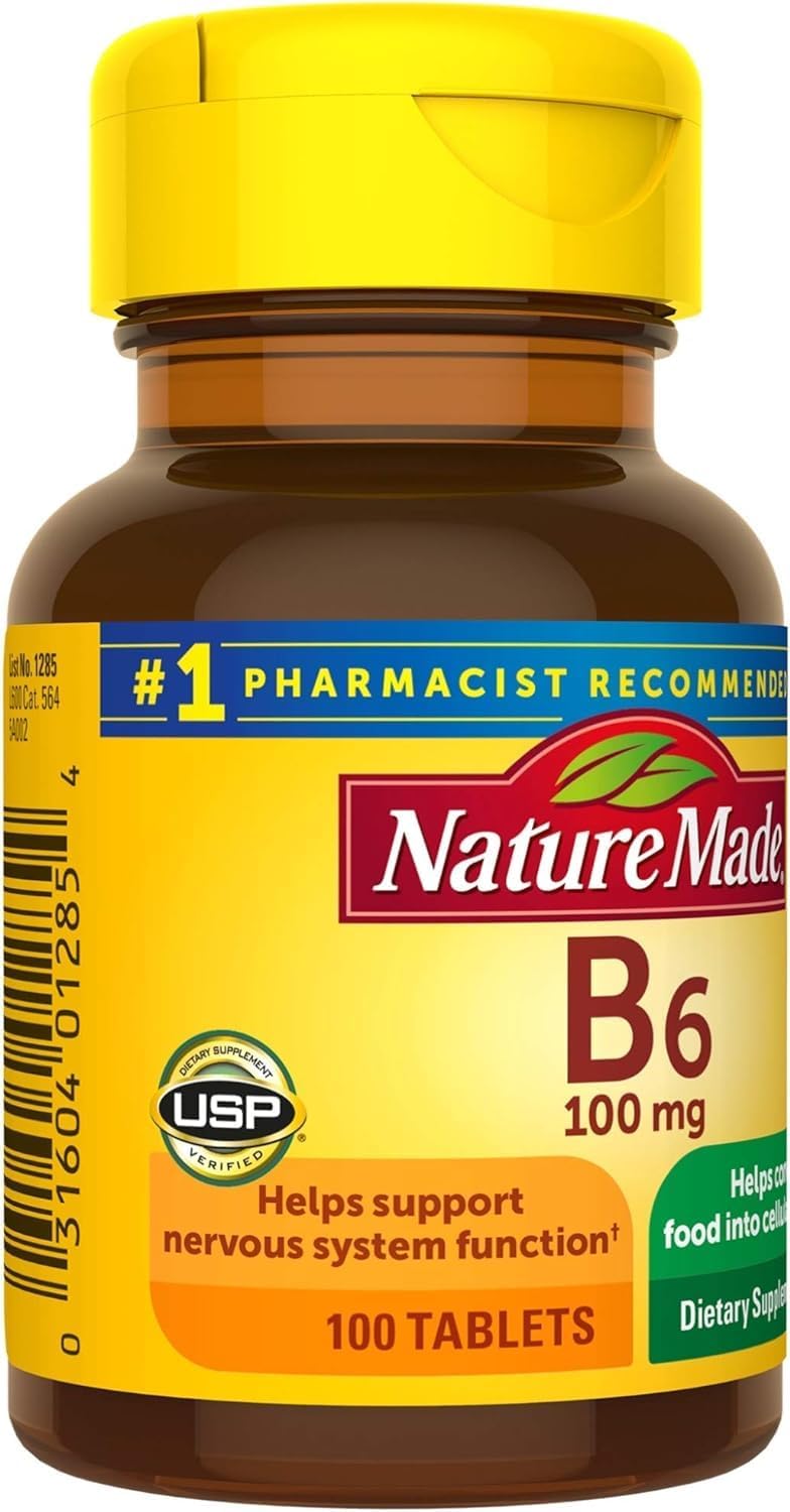 100ct Nature Made Vitamin B6 Tablets - 100mg Size - Espot.com.au