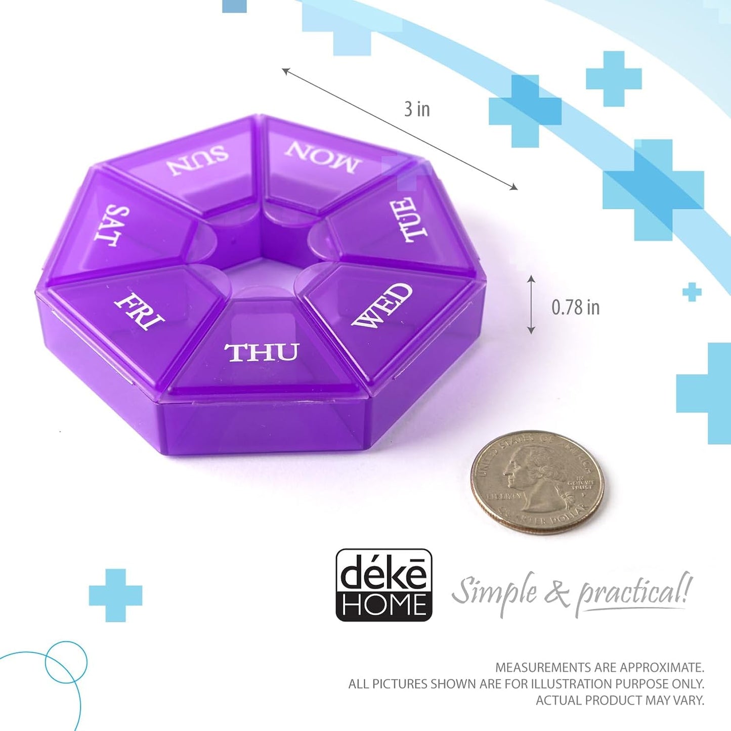 compact-round-weekly-pill-organizer-for-travel---mini-pill-dispenser-with-7-days-portable-vitamin-container-in-purple---deke-home-2