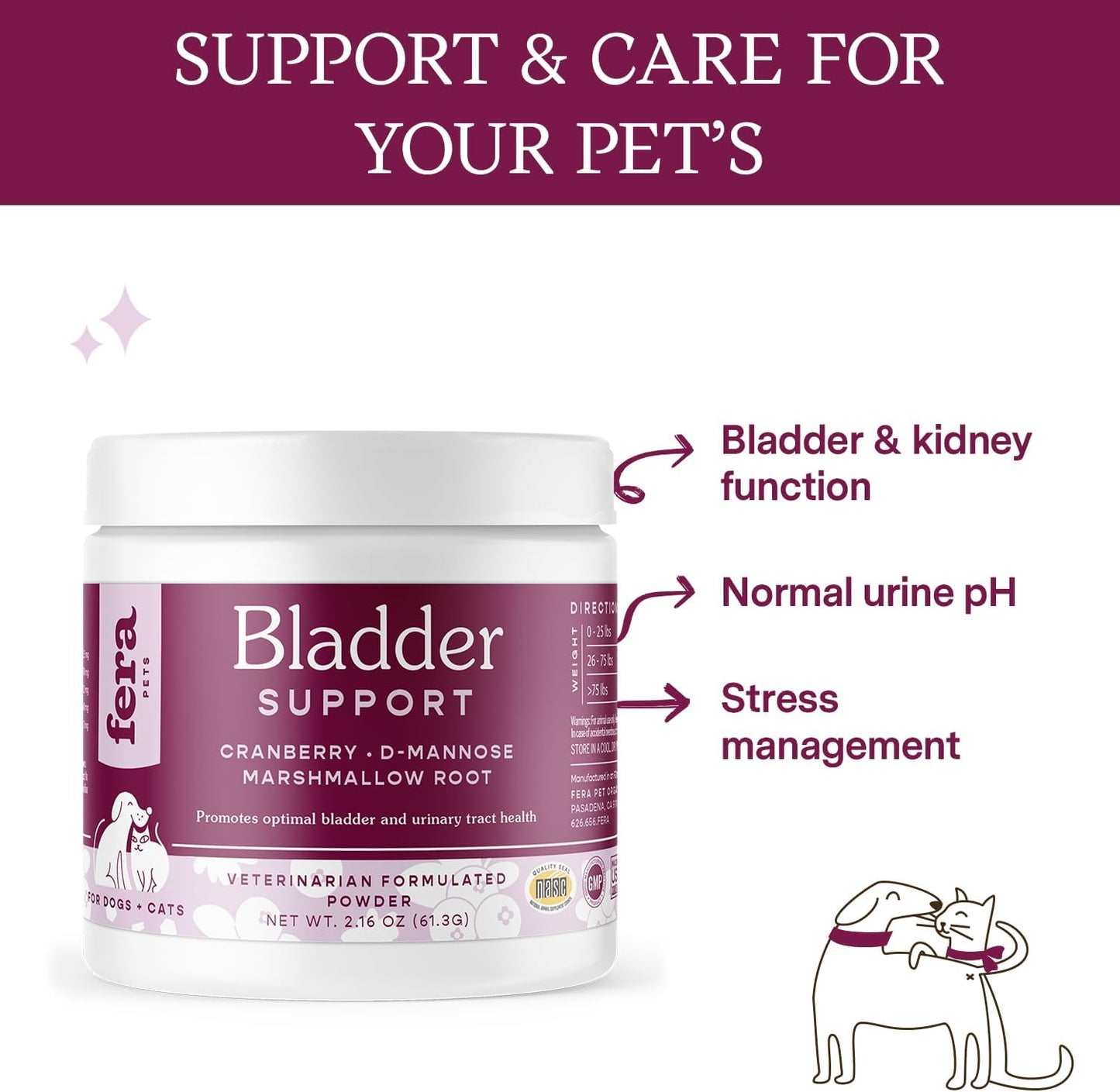 fera-pet-organics-bladder-cranberry-supplement-for-dogs-cats---vet-formulated-for-kidney-urinary-health---with-d-mannose-cranberry-and-stinging-nettle---60-scoops-2