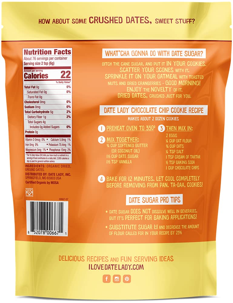 organic-date-sugar---1-bag-16-oz---premium-quality-all-natural-sweetener---non-gmo---vegan-friendly-2