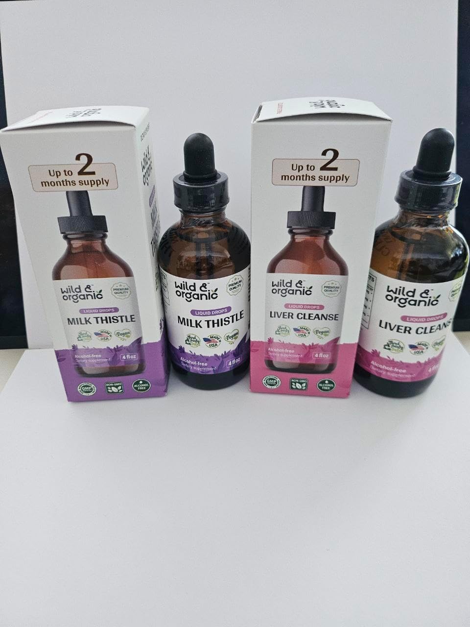 Organic Milk Thistle and Liver Cleanse Tincture Bundle - 4 fl oz Each - Espot.com.au