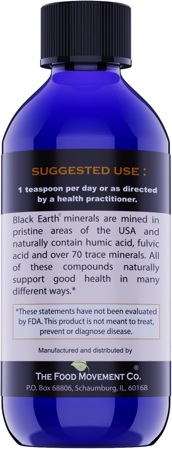 Black Earth Fulvic Acid - Humic Fulvic Minerals with Electrolytes for Digestive Health, Exercise Recovery & 8oz Trace Minerals Supplement by THE FOOD MOVEMENT CO. - Espot.com.au