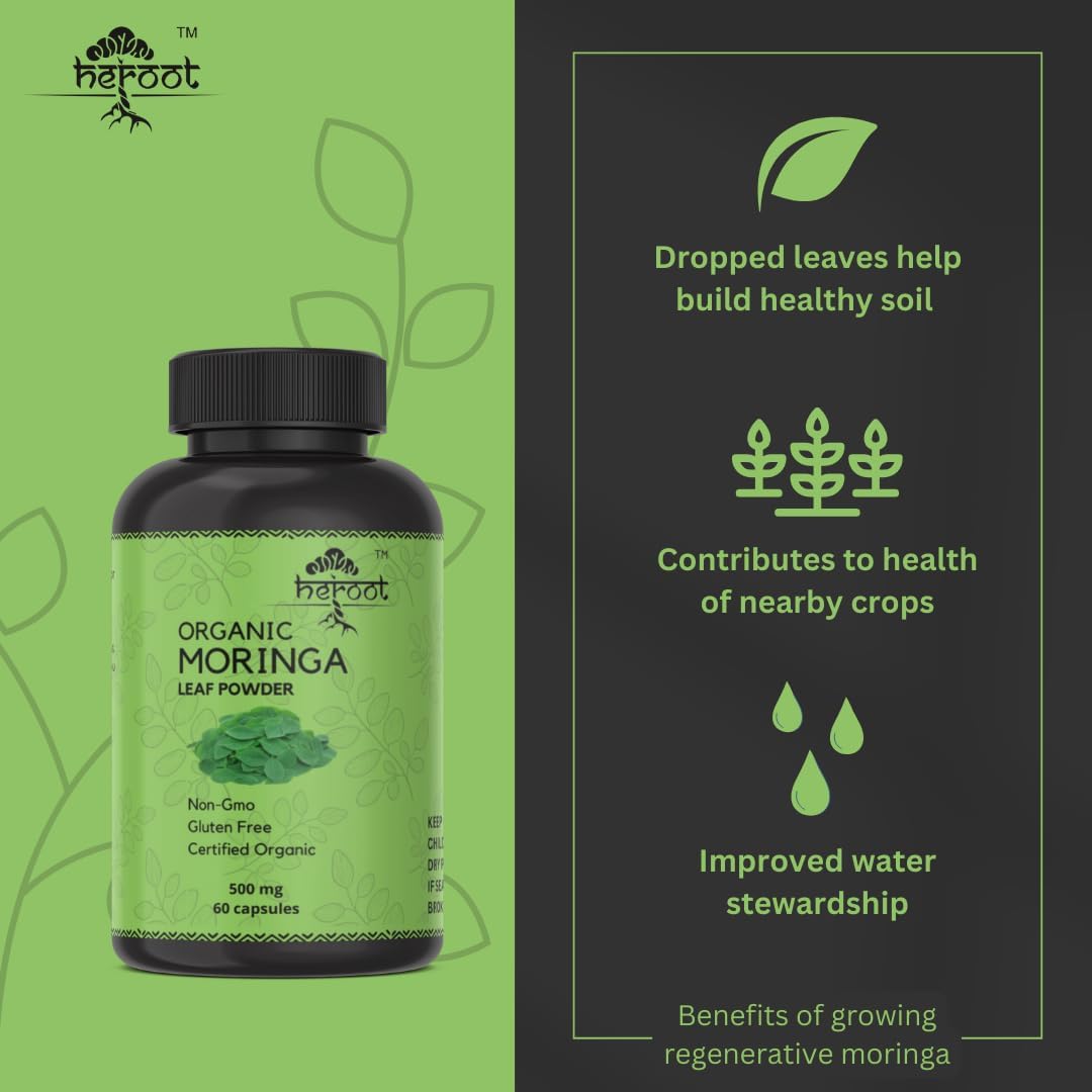 Organic Moringa Capsules - Superfood Supplement for Energy, Metabolism & Immune Support (60 Capsules) - Espot.com.au