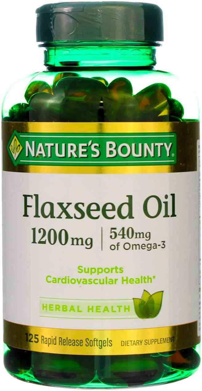 Flaxseed and Omega 3 Supplement for Heart Health - 1200mg Softgels, 125 ct by Nature's Bounty