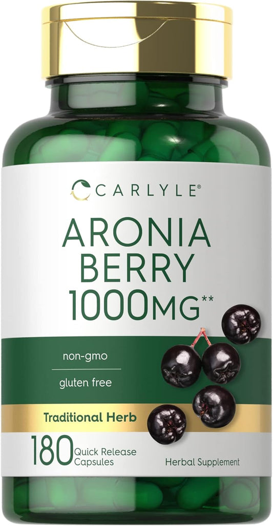 Carlyle Aronia Berry Capsules- 1000mg | 180 Count | Non-GMO & Gluten-Free - Espot.com.au