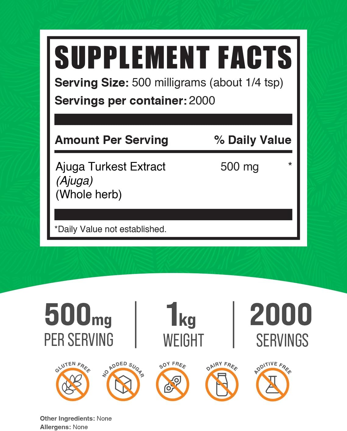bulksupplementscom-ajuga-turkest-extract-powder---herbal-supplement-500mg-per-serving-pure-gluten-free-1kg-22-lbs-2