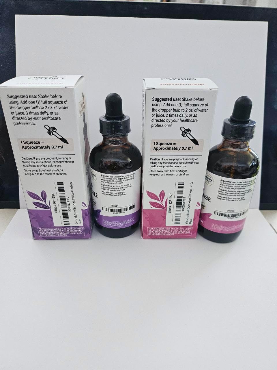 Organic Milk Thistle and Liver Cleanse Tincture Bundle - 4 fl oz Each - Espot.com.au