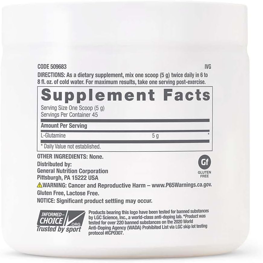 high-quality-gnc-pro-performance-l-glutamine-powder---5000mg-45-servings-unflavored---muscle-recovery-and-immune-support-supplement-2